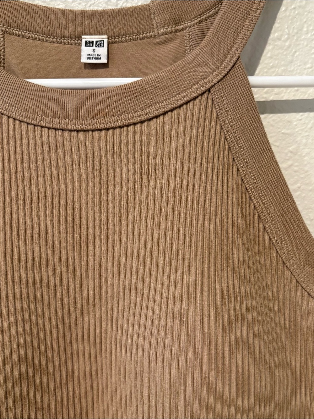Uniqlo Ribbed Halter Tank Top - Chocolate Brown - Picture 2 of 3